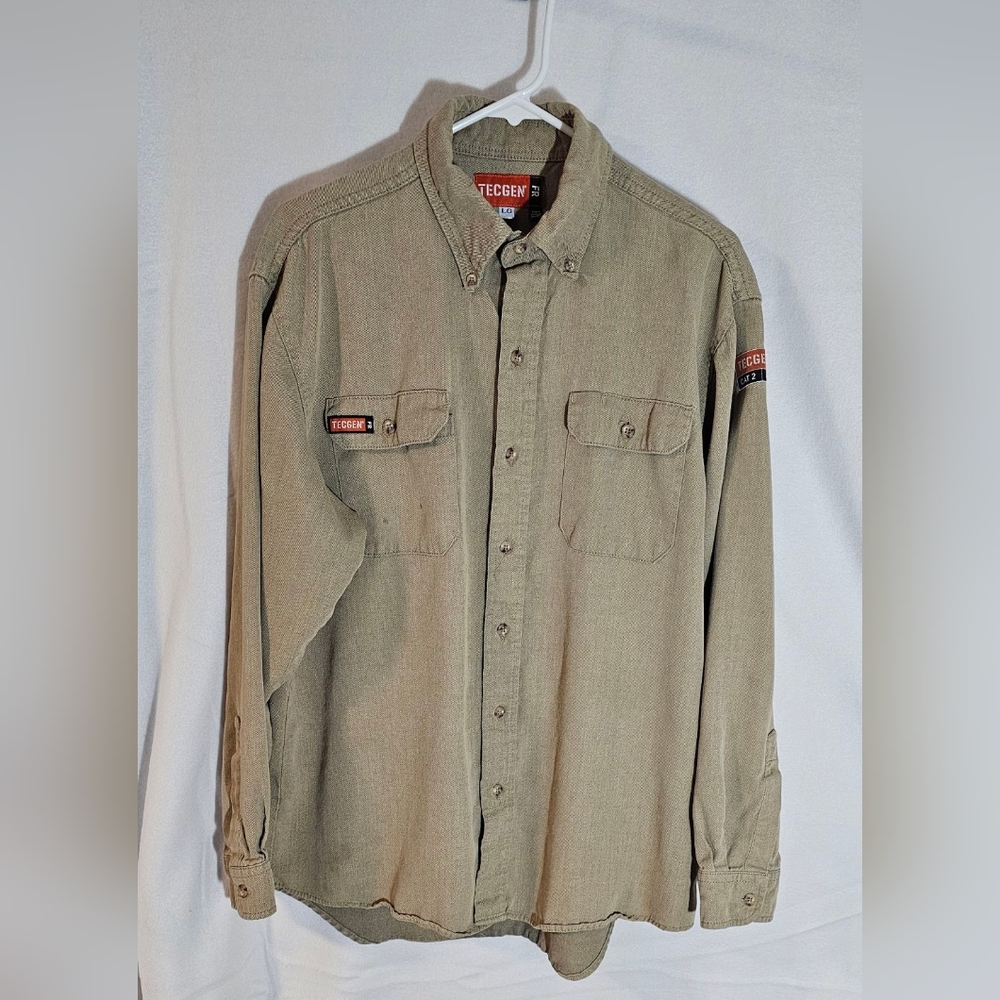 TECGEN FR fire resistant work shirt men's large